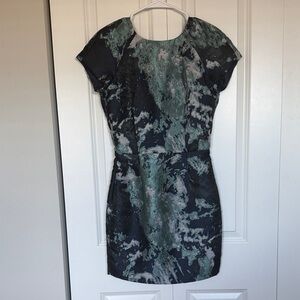 Zara Navy and Green Mini Dress